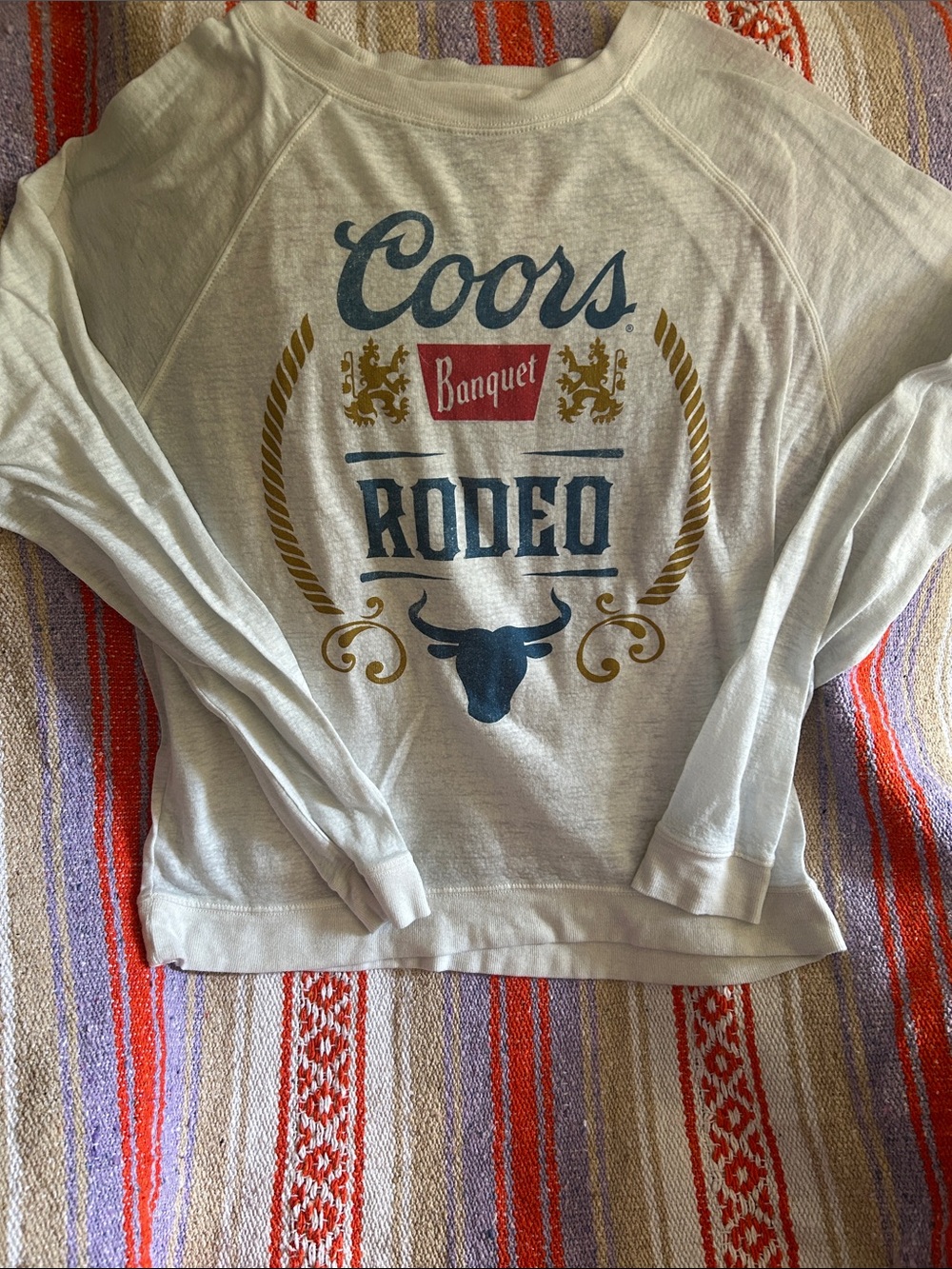 Coors Banquet Rodeo Graphic Long Sleeve Tissue Tee